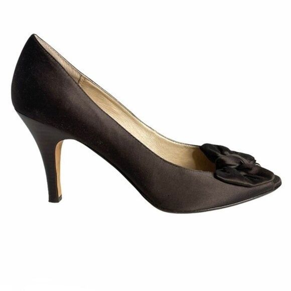 BP Nordstrom Women's Brown Fabulous Satin Bow Heels Size 9.5 - Picture 1 of 12
